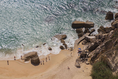 High angle view of beach