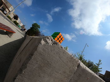 Low angle view of building against sky