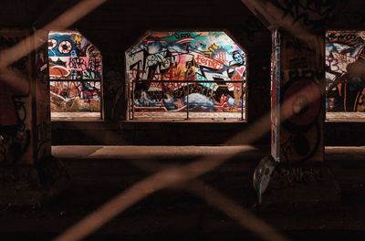 Graffiti on wall in basement