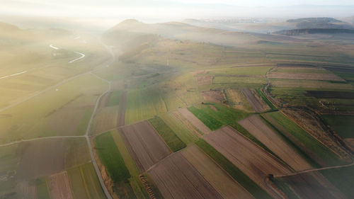 High angle view of agricultural field