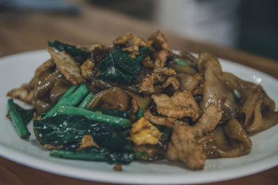 Close-up of meal served in plate