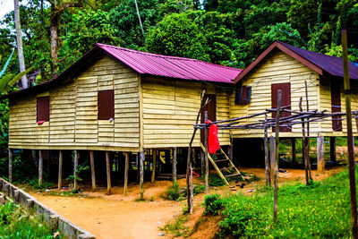 Rear view of a man in a house