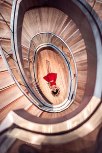 Low section of woman on staircase