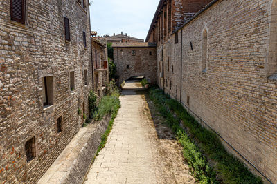 Narrow alley amidst buildings in city