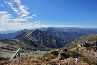 Scenic view of mountains against sky