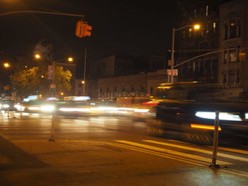 Traffic on road at night