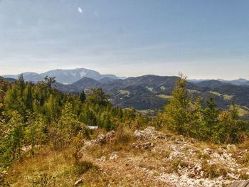 Scenic view of mountains against sky