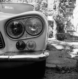 Close-up of old car