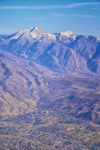 Aerial view of dramatic landscape