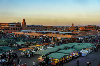 High angle view of city