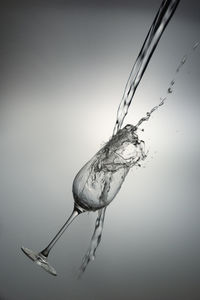 Close-up of water drop on sea against white background