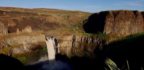 Scenic view of waterfall