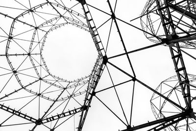 Low angle view of electricity pylon against sky