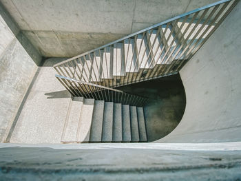 High angle view of staircase at building