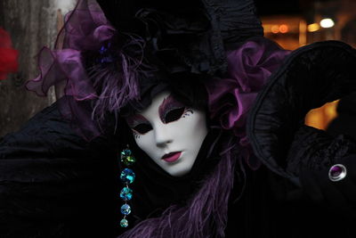 Close-up of person wearing costume during carnival