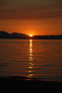 Scenic view of sunset over sea