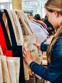 Woman standing in store