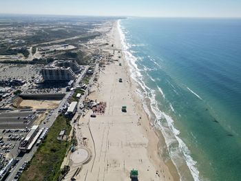 High angle view of beach
