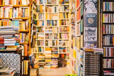 Stack of books in shelf