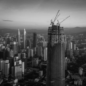 Cityscape at construction site