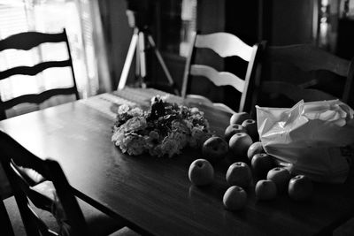 High angle view of food on table