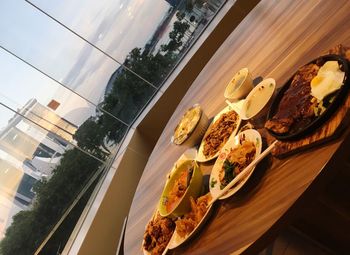 Panoramic shot of food in plate against sky