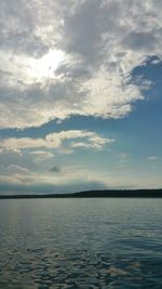 Scenic view of sea against cloudy sky