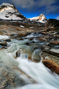 River flowing through rocks in forest