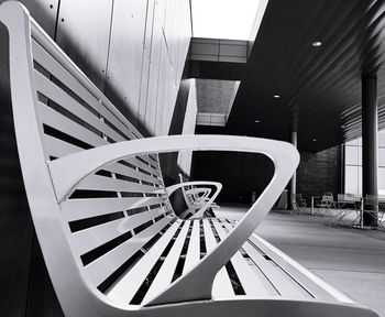 High angle view of spiral staircase in building