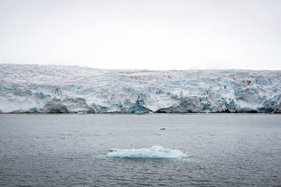 Scenic view of frozen sea against sky