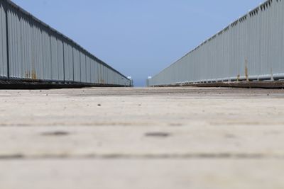 Surface level of built structure against clear sky