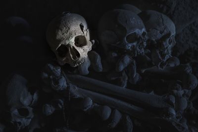 Close-up of carving on wall