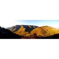 Scenic view of mountains against clear sky