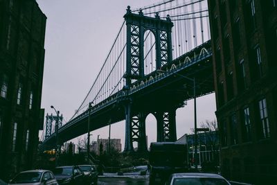 Low angle view of bridge against sky