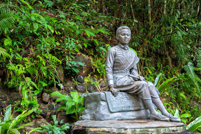 Statue of buddha against trees