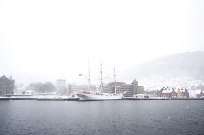 Boats in harbor