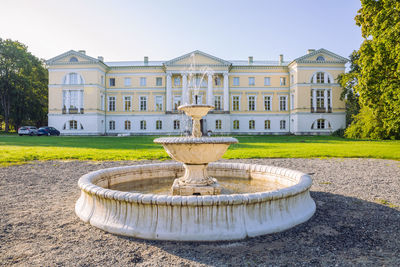 Fountain in front of building