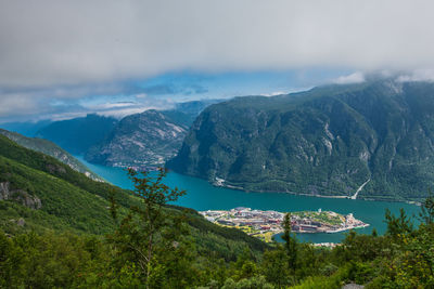 Scenic view of mountains against sky