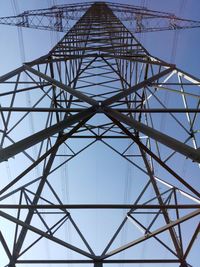 Low angle view of power lines against sky