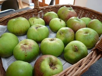 Close-up of apples in basket