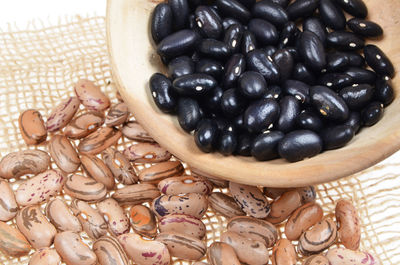 High angle view of black coffee in bowl