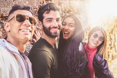 Portrait of smiling young people having fun