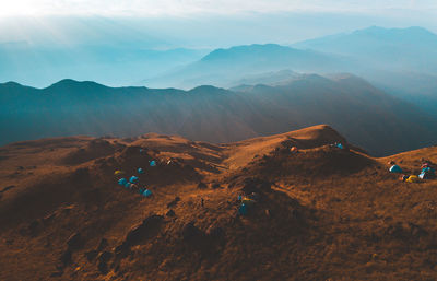 Scenic view of mountains against sky