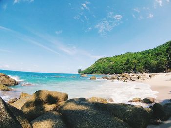 Scenic view of beach against sky