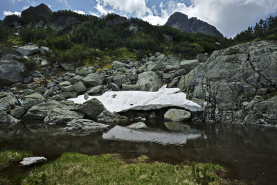 Scenic view of lake against mountain