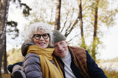 Senior couple resting in park