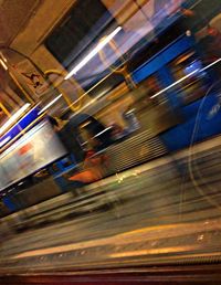 Blurred motion of train