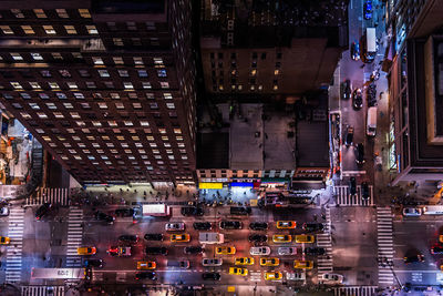 View of city street at night