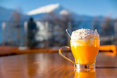 Close-up of drink on table