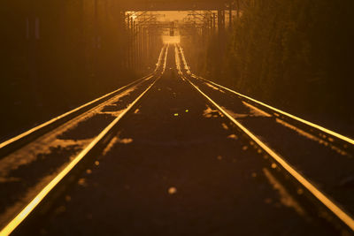 Surface level of railroad tracks